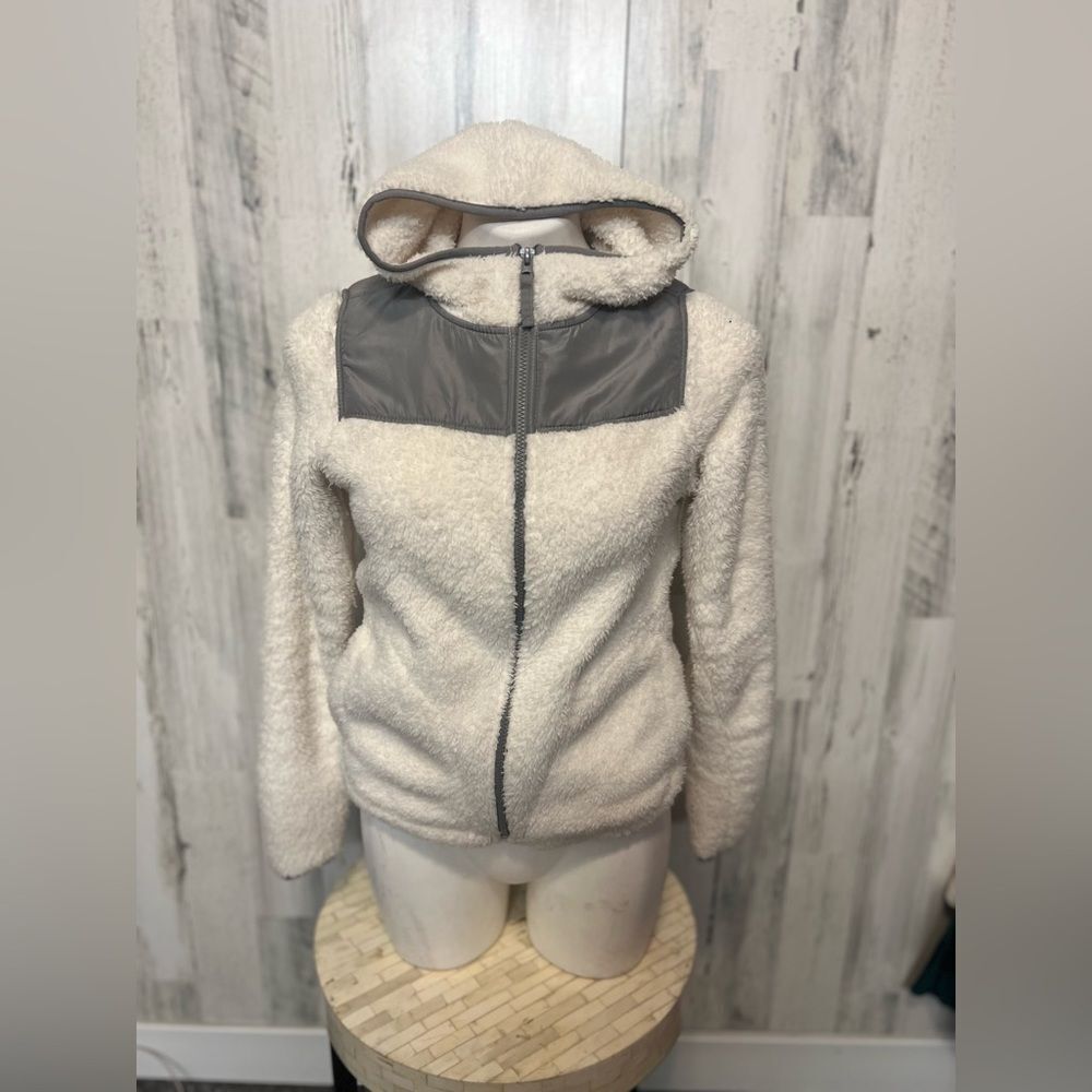 SO Cream Teddy Bear Sherpa Fleece Full-Zip Jacket Hoodie Women's XS